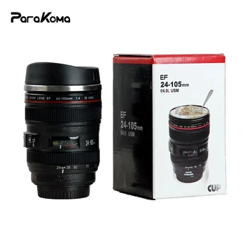 Paslanmaz Çelik Kamera Lens Kahve Kupa EF24-105mm Beyaz Siyah Kahve Kupalar Yaratıcı Hediye Kahve Fincanları Mini Lens Fincan