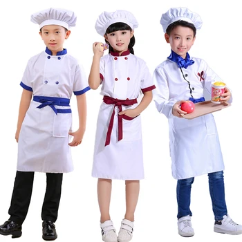 Çocuk Küçük Şef Performans Giyim Anaokulu Aşçı Tulum Şef Elbise Cosplay Dans Kostümleri