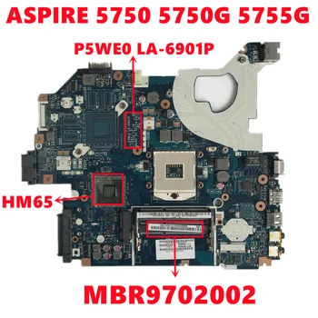 MBR9702002 MB.R9702. 002 Anakart İçin Acer ASPİRE 5750 5750G 5755G Laptop Anakart P5WE0 LA-6901P HM65 DDR3 %100 % Test Çalışma