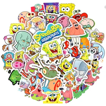 Çocuk Karikatür Anime SpongeBobs Çıkartmalar Araba Dizüstü Telefon Dekor Çıkartmaları Su Geçirmez Graffiti Sevimli Sticker Çocuk Oyuncakları Hediye