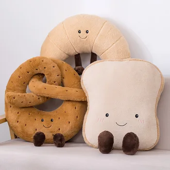 1 adet 20-50cm Kawaii Simüle Ekmek Serisi peluş oyuncaklar Sevimli Kruvasan Burrito Peluş Bebek Yastık Dolması Yumuşak Bebek Yatıştırmak