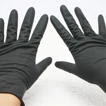 Tek kullanımlık Nitril Çalışma Siyah Eldiven Lateks Eldiven Saç Şekillendirici Aracı Siyah Eldiven Salon Kuaförlük Aksesuarları berber aletleri