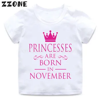 Bebek Kız Doğum Günü Prenses Doğarlar JAL-DEC Baskı T shirt Çocuk Komik Giysiler Çocuk kısa kollu tişört, HKP5330
