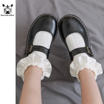 Yaz İnce Kesit Lolita Kızlık Tatlı Rüzgar Düz Renk Yetişkin Çorap Dantel Giyim Aksesuarları Bükülmüş dekolte Günlük İhtiyaçlar