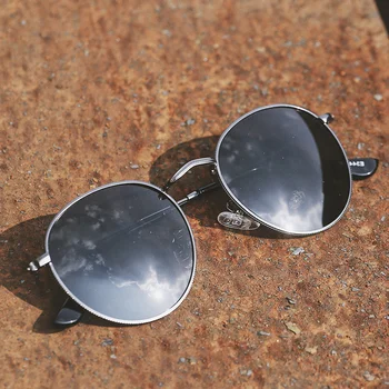 Klasik Polarize Güneş Gözlüğü Erkekler Kadınlar Marka Tasarımcısı Sürüş Yuvarlak güneş gözlüğü Erkek Kadın Küçük Çerçeve Vintage Gafas De Sol