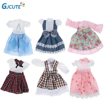 30 cm Bebek Bebek Elbise Yaz Çiçek Baskı Elbise bebek oyuncakları Giysileri Çocuk Kız Yılbaşı Hediyeleri Giysileri Prenses Bebek Oyuncak