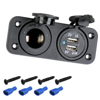 5V Çift USB Şarj 12-24V Araç şarj soketi Splitter Araba Aksesuarları Araba Ve RV İçin Çıkış Aksesuarları Şarj Güç Adaptörü