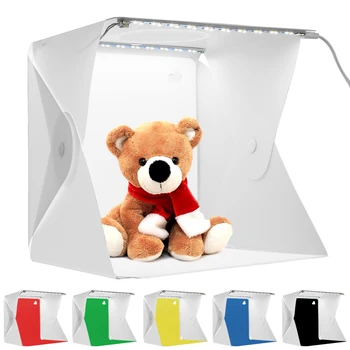 Yükseltme Katlanır Fotoğraf Stüdyosu Aydınlatma Çadırı Softbox Kiti 2 LED Panel Arka Plan Fotoğraf stüdyo ışığı Kutusu Fotoğraf Aydınlatma Çadırı