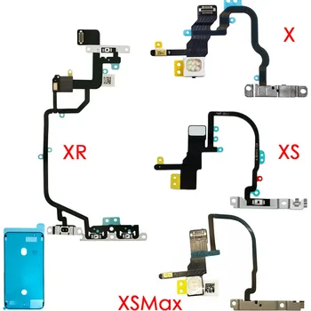 Güç düğmesi Açık / Kapalı Anahtarı flaş ışığı mikrofon Flex kablo iPhone X XR XS Max Ve su geçirmez etiket değiştirme