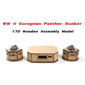 1: 72 İKİNCİ Dünya Savaşı Avrupa Leopar Bunker Sahil Mimari Sahne Ahşap Montaj Modeli El Yapımı Hediye