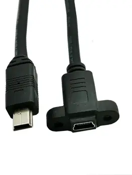 mini USB 5 Pin dişi soket paneli dağı mini 5 P erkek fiş Kablosu adaptörü 0.3 m