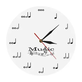 Modern Müzik Notaları duvar saati Müzik hayattır Duvar Saatleri Akrilik Saat Müzik Tema Tasarım Duvar Dekor Oturma Odası İçin En İyi Hediye