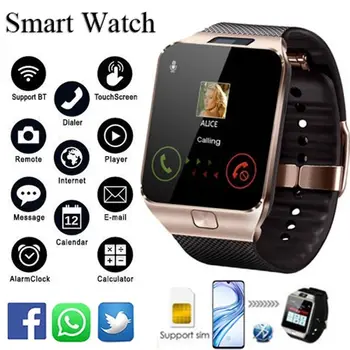 Bluetooth DZ09 akıllı saatler Erkekler Relogio android akıllı saat telefon Spor İzci Reloj akıllı saatler Subwoofer kol saati