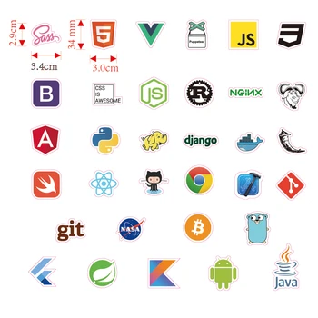 30 adet mini etiket Java Python logo Yazılımı çıkartmalar Dizüstü telefon kılıfı Su Şişesi Su Geçirmez Çıkartmaları Serin