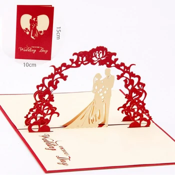 3D Pop Up Kartları Hediyeler Tebrik Kartı El Yapımı Kartpostallar Zarf İle Parti Yıldönümü Sevgililer Günü Düğün Dekorasyon İçin