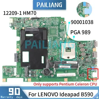 90001038 LENOVO Ideapad B590 Anakart 12209-1 HM70 Sadece destekler Pentium Celeron CPU Laptop anakart DDR3 test TAMAM