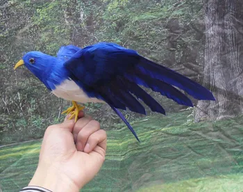 yeni simülasyon kanatları mavi kuş modeli polietilen ve kürkler kanatları kuş bebek hediye yaklaşık 22 cm 2172