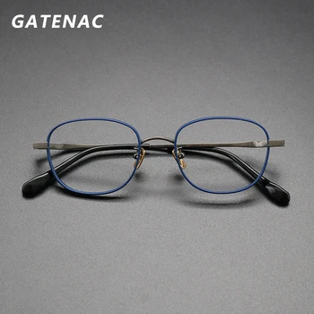 Saf Titanyum Gözlük Çerçevesi Erkekler 2021 Yeni Retro Lüks Kare Reçete Miyopi Optik Gözlük Çerçevesi Erkek Vintage Gözlük