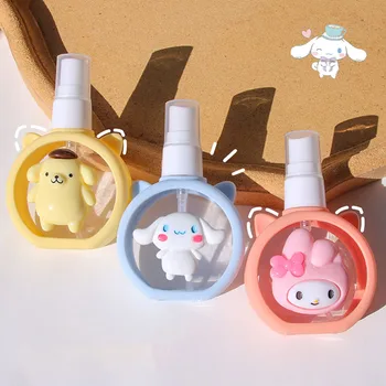 Kawaii Hello Kittys Sprey Şişesi Sevimli Anime Sanrio Cinnamoroll Kuromi Makyaj Plastik Su şişe kapağı Taşınabilir Küçük Şişe