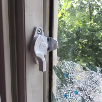 2 adet Çocuk güvenliği Pencere Mandal kilidi Anti-hırsızlık Plastik çelik hilal kilidi alüminyum sürgülü Kapı ve pencere donanımı