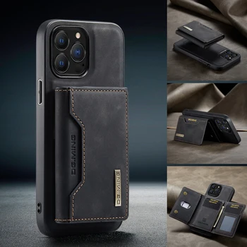 Lüks Ayrılabilir Manyetik Deri Cüzdan Kılıf İçin Kart Tutucu Standı İle iPhone 12 Pro Max Durumda 12pro Max Çanta Çanta Kapak Çevirin