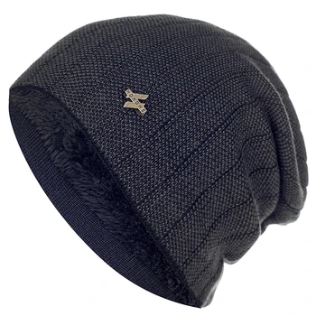 Yeni Unisex Sıcak Kış Şapka Dikey Şerit Tarzı Kayak Bere Moda Kış Şapka Erkekler Kadınlar İçin Kürk Astarlı Örme Şapka
