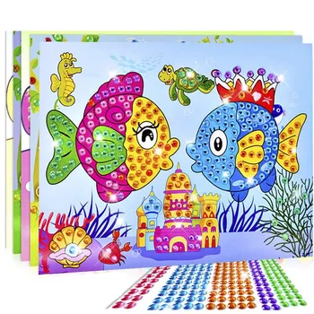 20 adet / grup DIY Elmas Çıkartmalar El Yapımı Kristal Macun Boyama Mozaik Bulmaca Oyuncaklar Rastgele Renk Çocuklar Çıkartmalar Çocuklar İçin Hediye