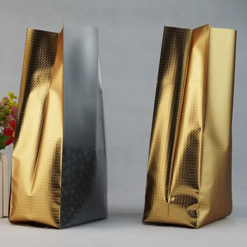 9x25 cm / 100 adet ön şeffaf mat altın kabartmalı Organ çanta üst açık ısı yapışmalı, alüminyum folyo çikolata Bar ambalaj çuval