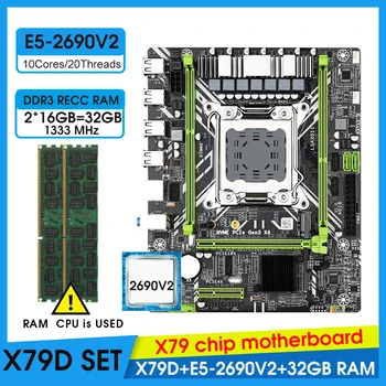 JINGSHA X79 Anakart Seti Xeon E5-2690 V2 CPU LGA2011 kombinasyonları 2 * 16GB = 32GB 1333Mhz Bellek DDR3 RAM KİTİ