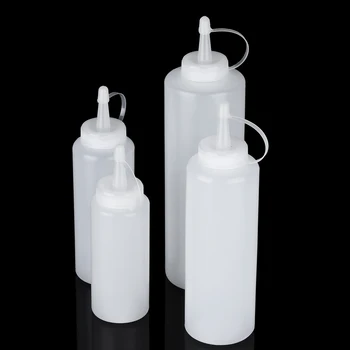 200/320/450/750ml Çeşni sıkılabilir şişeler Ketçap Hardal Mayo Sıcak Soslar Zeytinyağı Şişesi Boş Plastik Şişe Mutfak Gadget