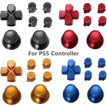 Metal Thumbsticks Dpad ABXY Düğmeler PS5 Denetleyici Playstation 5 Özel Alüminyum Analog Çubukları ve Eylem Düğmeleri ve Yön