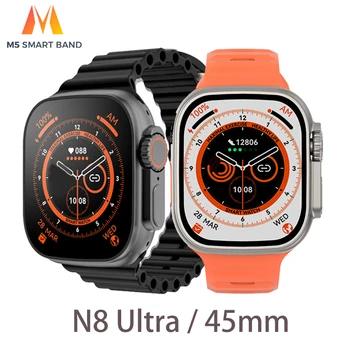 2022 IWO 45mm N8 Ultra Smartwatch Adam WomanWaterproof NFC BT Çağrı Saatler Apple Android İçin Serisi 8 akıllı izle