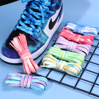 11 Renk Düz Ayakabı Degrade Trend batik pamuklu ayakkabı Bağcıkları İçin Kullanılan Sneakers rahat ayakkabılar Aksesuarları Ayakkabı Bağı