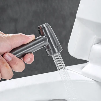 Yeni Gri Düğmeler Bide Musluk Banyo Bide Tuvalet Musluk Mikser Hijyenik Duş Temiz Müslüman Duş Taşınabilir Bide Tabancası Püskürtücü