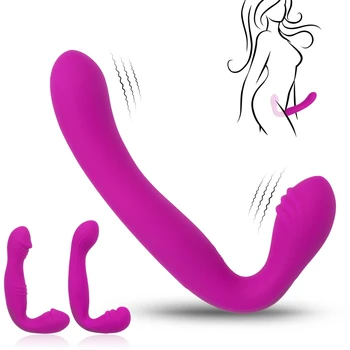 Erotik Oyuncaklar için Yetişkin Straplez Strapon Dildo Vibratör Biz Paylaşmak Vibe Penis Lezbiyen Kayış Çift Uçlu Dick Seks Oyuncakları kadın için
