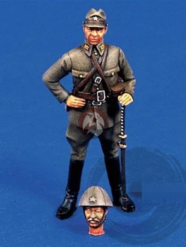 1/35 Reçine şekilli kalıp Kitleri WW2 Japon İmparatorluk Ordusu Memuru Modelleme Heykelcik Demonte ve Boyasız