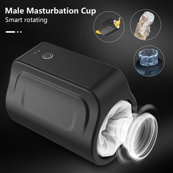 Emme Masturbator Erkekler İçin Vajina Gerçek Pussy Cep Silikon Döner Otomatik Oral Mastuabation Fincan Erkek Seks Oyuncak Yetişkin İçin 18