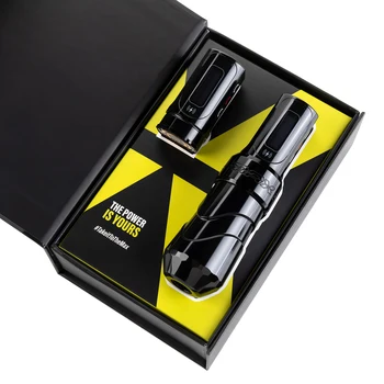 FK MAX Dövme Makinesi kartuşlu kalem Kablosuz Pil Kalem Makineli tüfek Dövme Sanatçıları İçin İki Şarj Edilebilir Pil İle