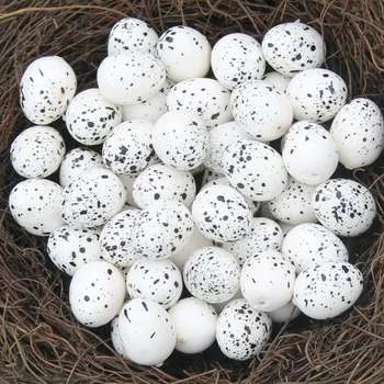 10/50 Adet 1.8 cm Köpük paskalya Yumurtaları Mutlu Paskalya Süslemeleri Boyalı Kuş Güvercin Yumurtaları DIY Zanaat Çocuklar Hediye Favor Ev Paskalya Dekor
