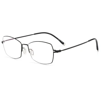 Erkekler Ultralight Titanyum Alaşımlı Tam Jant Gözlük Çerçevesi Reçete Gözlük Esnek Tapınak Bacaklar IP Galvanik S6614
