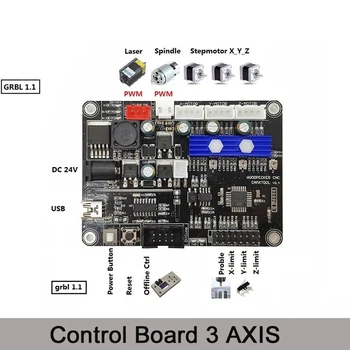 GRBL 0.9 J / 1.1 F USB Portu 3 Eksenli CNC oyma Makinesi kontrol panosu için Anahtarı ile 3018 Pro Entegre Sürücü Ekleyebilirsiniz Çevrimdışı
