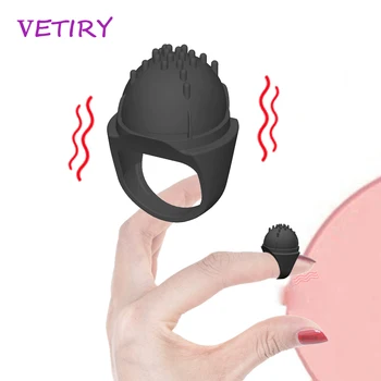 VETIRY Mastürbasyon Mini Parmak Vibratörler Kilitleme Masaj Klitoris Stimülatörü Oral Seks Erotik G-Spot Vibratör Seks Oyuncakları Erkekler için