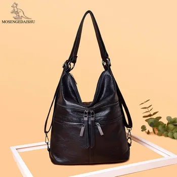Kadın Rahat omuz çantaları Tasarımcı yüksek kaliteli çanta Yumuşak Deri Kadın Çok Cep Alışveriş çantası Büyük Kapasiteli Seyahat çantaları