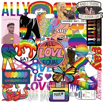 10/30/50 Adet Renkli Gökkuşağı Komik LGBT Gay Pride Çıkartmalar Estetik DIY Gitar Motosiklet Araba Dizüstü Bavul Serin Çıkartmalar
