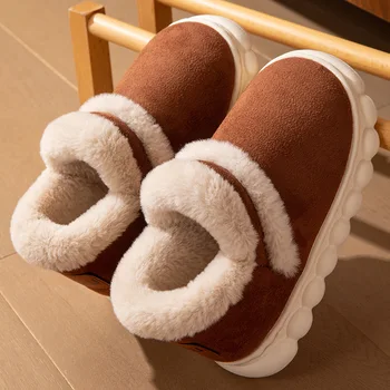 Güzel Kürk Çocuk Pamuk Çizmeler Ev Kış sıcak Peluş Erkek Kız Kalın Alt 2020 Düz Renk pamuklu ayakkabılar Çocuklar Kürklü Ayakkabı