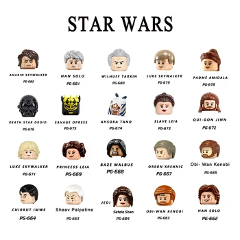 Jedi Anakin Luke Skywalker Topuz Windu Qui-Gon jinn Obi-Wan Kenobi Montaj Yapı Taşları Tuğla Rakamlar PG657-PG684 Oyuncaklar