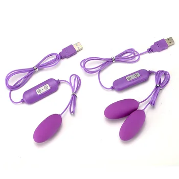 Çift Vibratör Atlama Yumurta USB Şarj Klitoris Stimülatörü Ayarlanabilir Çok Hızlı Masaj Vajina mastürbasyon için seks oyuncakları Kadınlar için