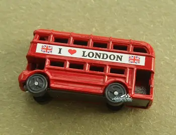 Birleşik Krallık Londra Çift Katlı Otobüs Seyahat Hatıra Mini Metal buzdolabı Mıknatısı Zanaat