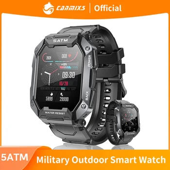 CanMıxs C20 Askeri 2022 yeni akıllı saat Erkekler IP68 5ATM Açık Spor Spor İzci 24H Sağlık Monitör 1.71 inç Smartwatch
