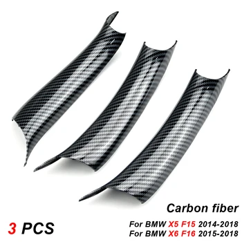 Araba İç Kapı Paneli kulp Kapakları Karbon Fiber Kol Dayama Koruyucu Trim Araba Styling BMW X5 F15 X6 F16